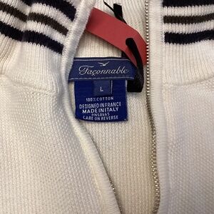 Faconnable men’s 100% cotton white sweater